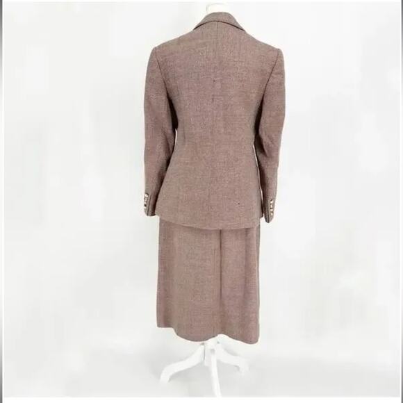 Evan Picone Vintage 100% Pure Wool Tweed Skirt & Blazer Suit Set - Picture 4 of 14